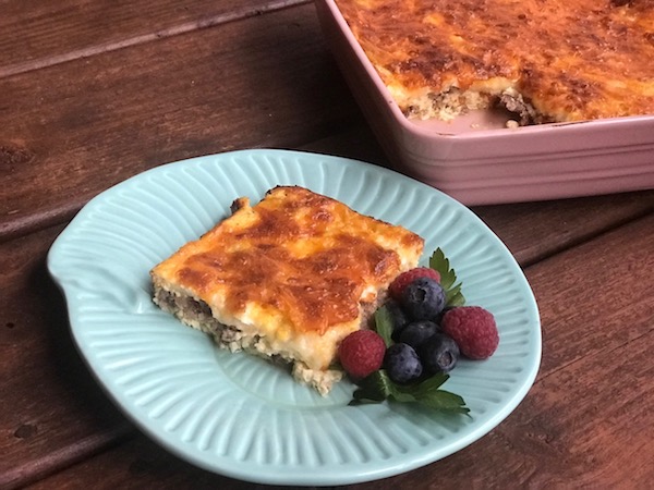 egg sausage casserole slice